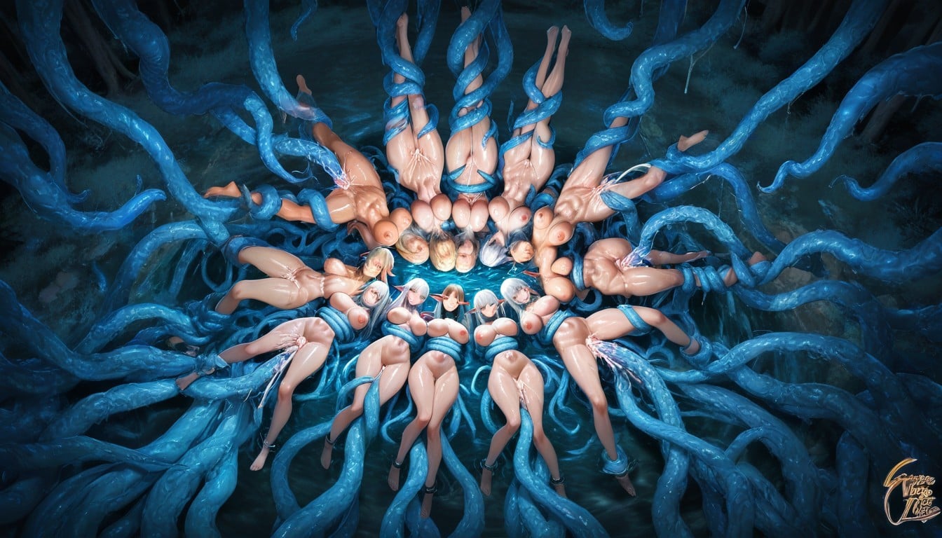 Large Breasts, Green Eyes, Harem Hentai AI Porn