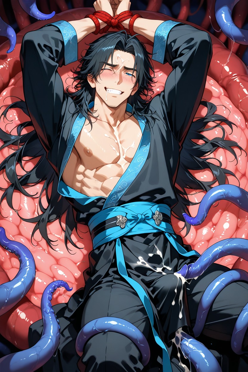 Clenched Teeth, Luxurious Look, Tentacles AI Gay Porn