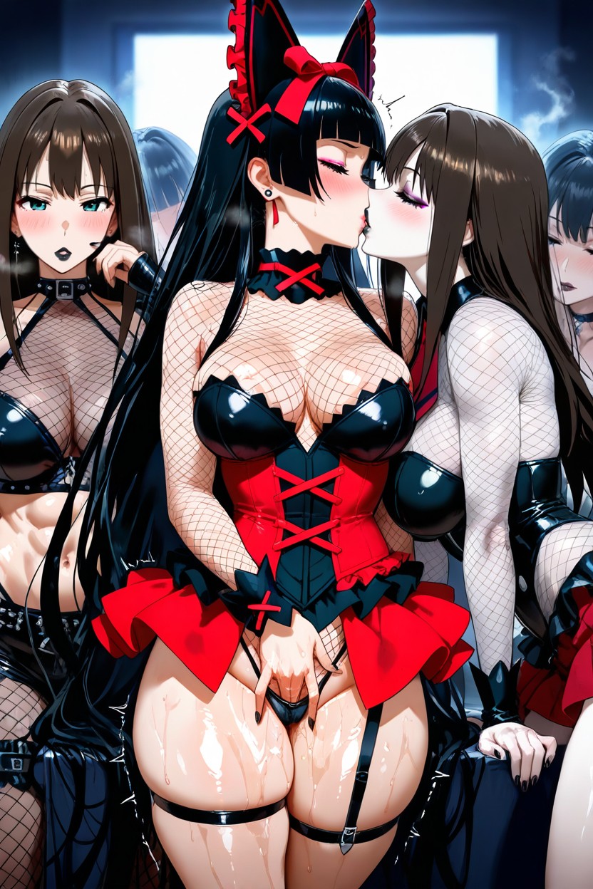Harem, Lots Of Women Around, Extremely Dense Hair Hentai AI Porn