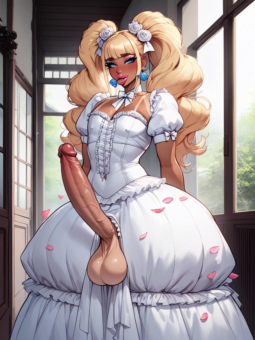 Gyaru, Wedding Dress, Pose Porno shemale IA