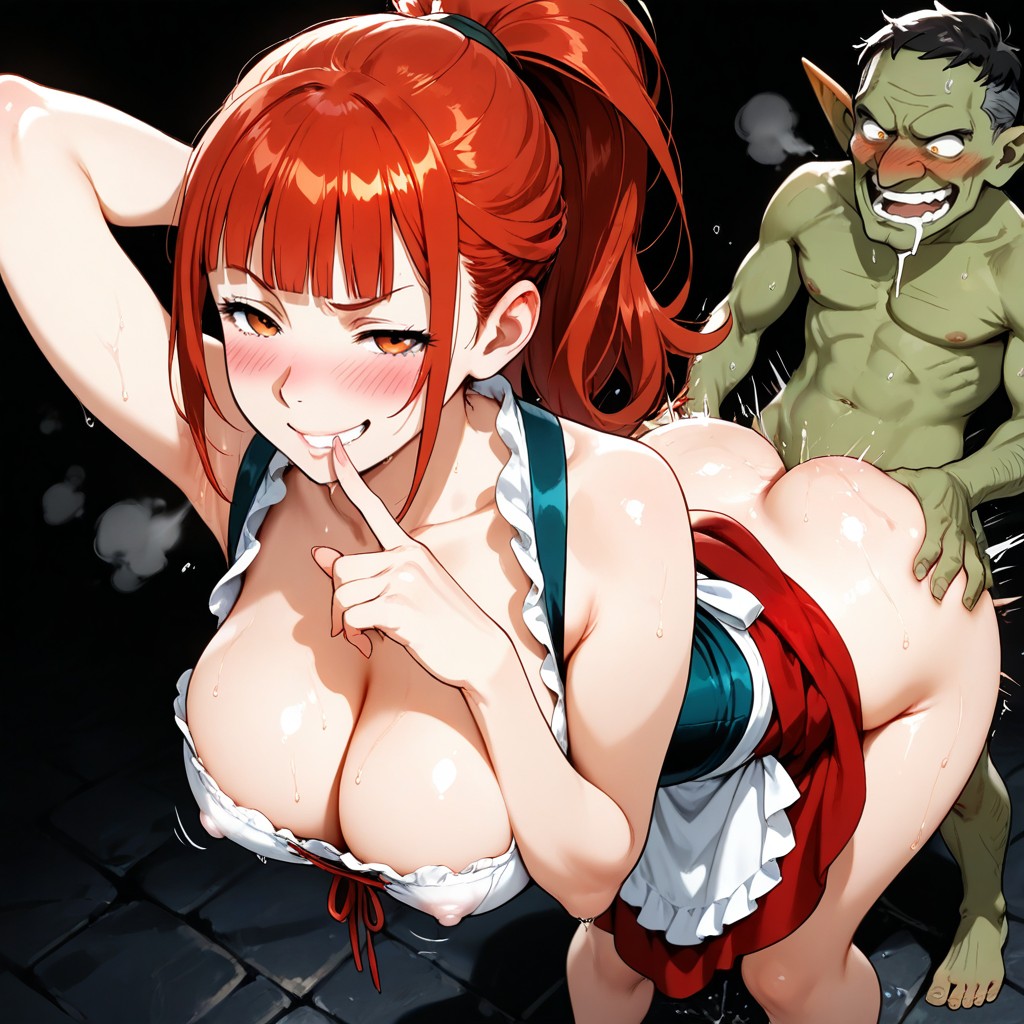 Finger To Mouth, Steamy, Cleavage Hentai AI Porn