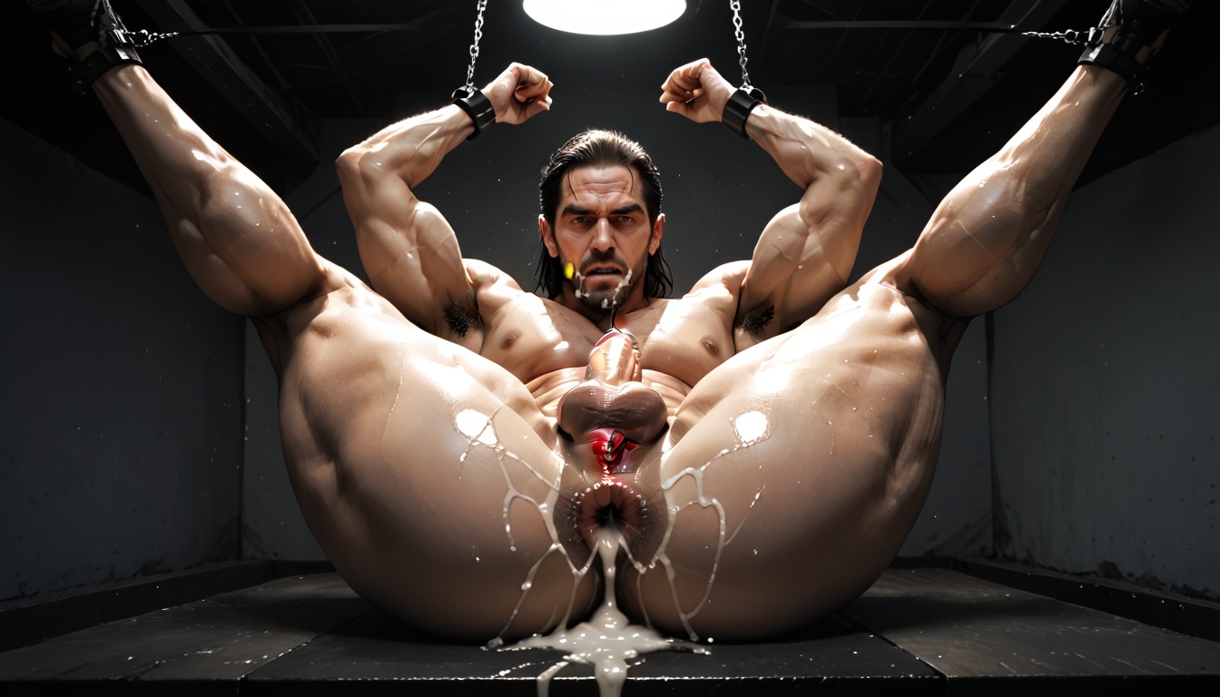 Excessive Cum, Chained To Table, Orgasm AI Gay Porn