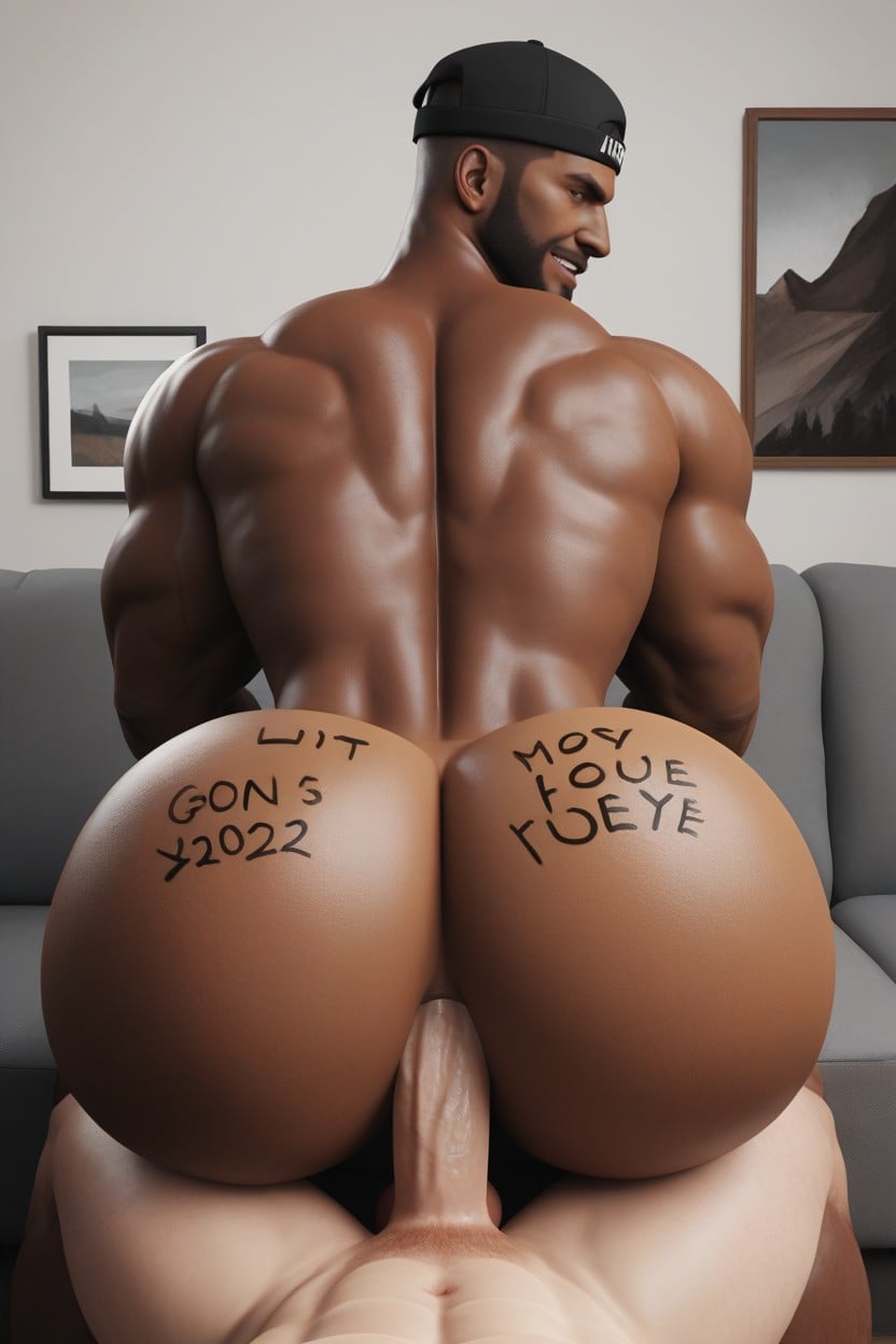 African, Smirk, Living Room AI Gay Porn