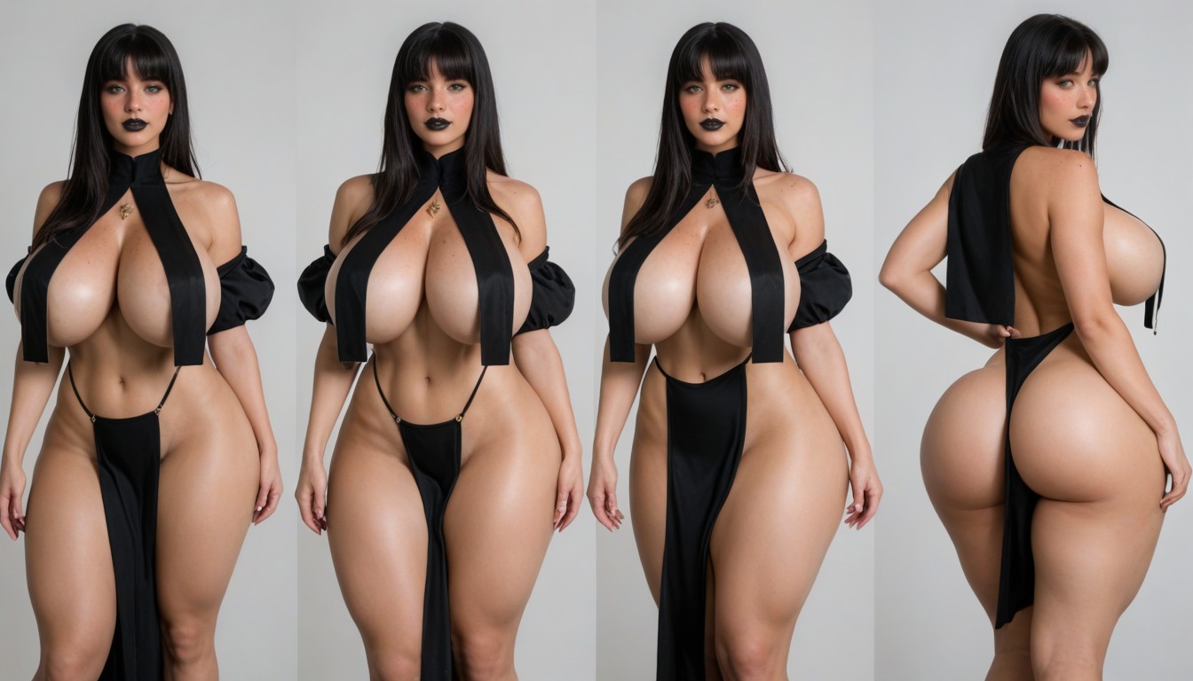 Massive Breasts, Grey Background, Big Thighs AI Porn
