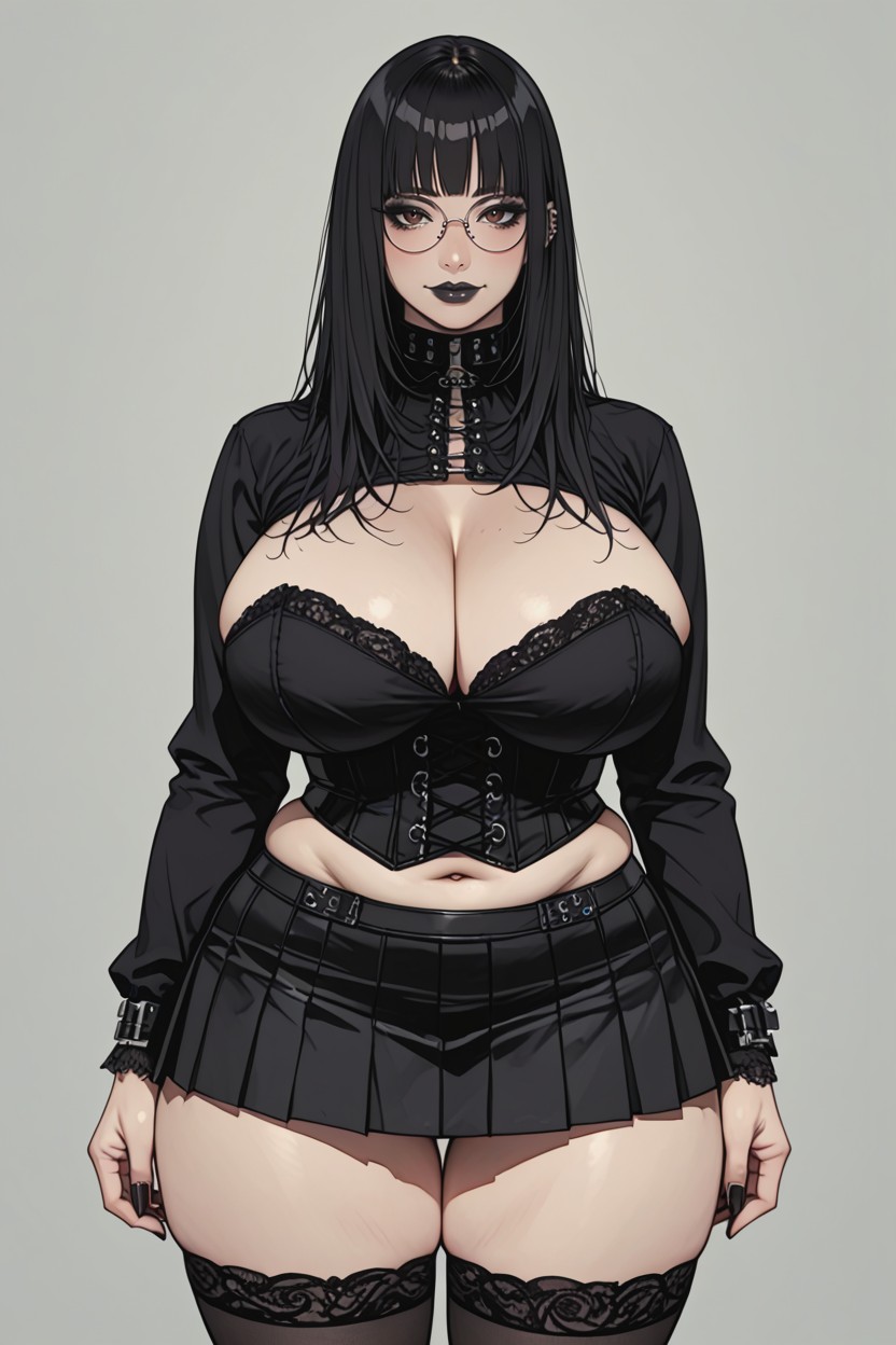 Black Makeup, Looking Eye Level, Fully Clothed Hentai AI Porn
