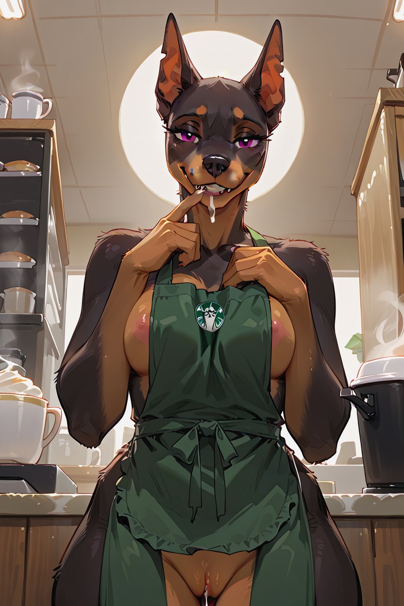 Bust Shot, Face Focus, Topless Furry AI Porn