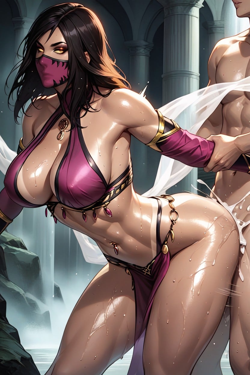 Bounce Lines, Hard Shadow, Rounded Breast AI Porn