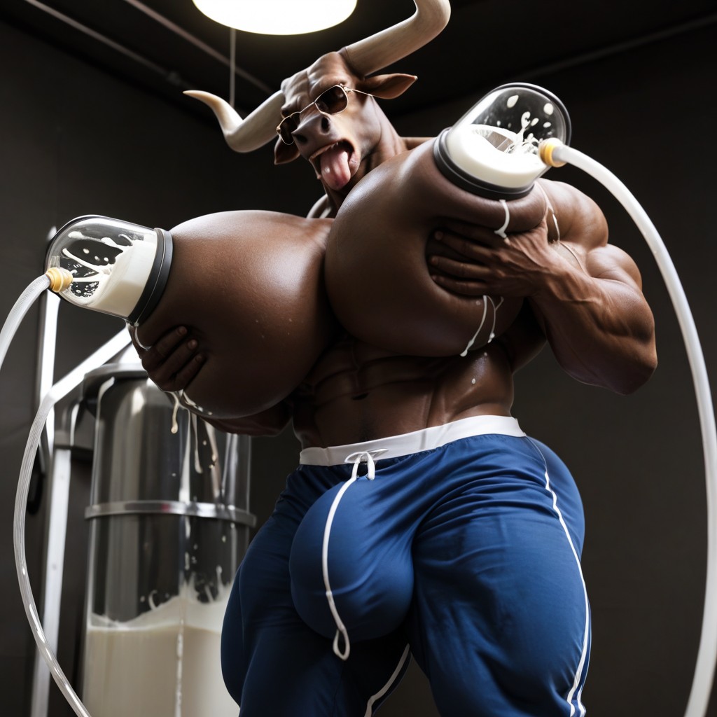 Bottom Up, Muscular, Dark Brown Skin AI Gay Porn