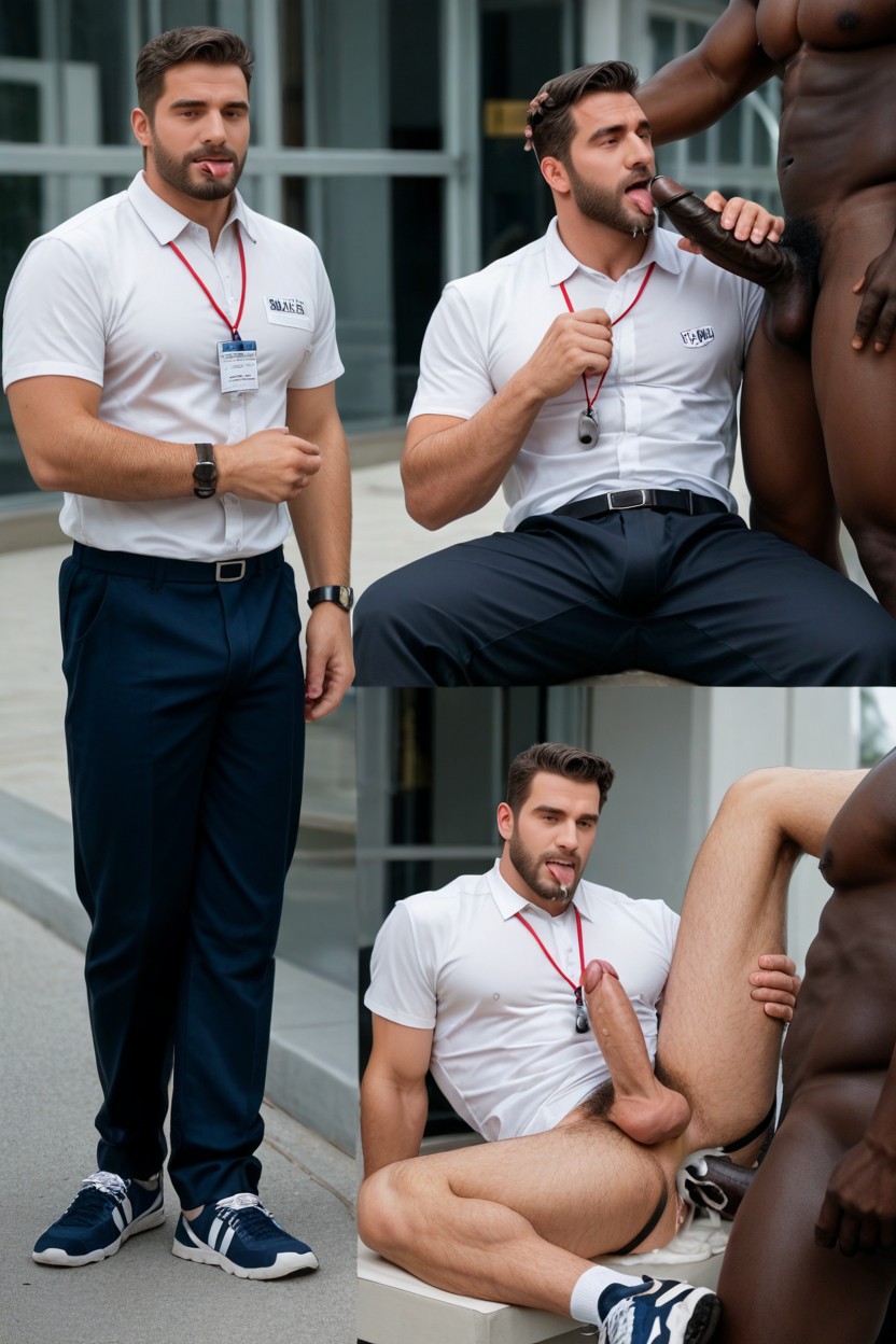 Many People Around, Sweaty, Jockstraps AI Gay Porn