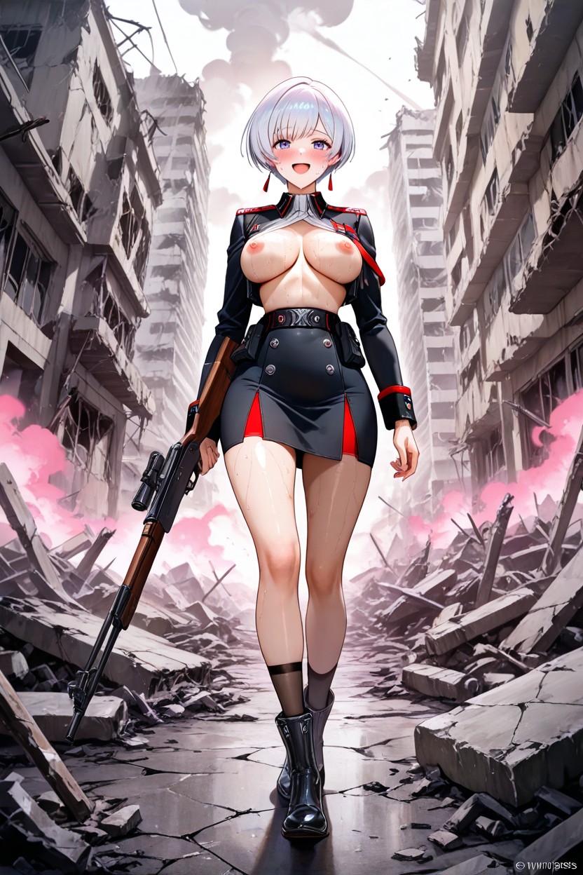 Sweaty Skin, Japanese, Outfit Opened Hentai AI Porn