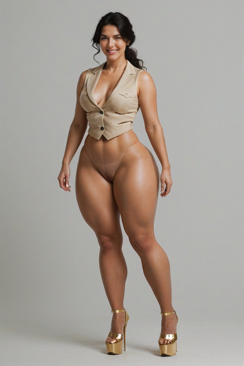 Simple Background, Very Beautiful Korean Woman, Massive Rounded Ass AI Porn