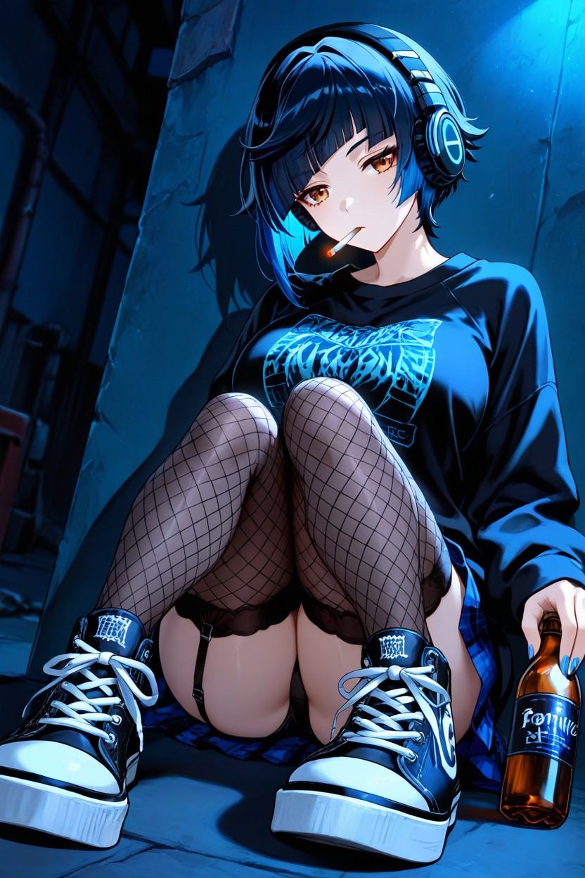 Perfect Medium Butt, Brown Eyes, Cigarette In Mouth Hentai AI Porn