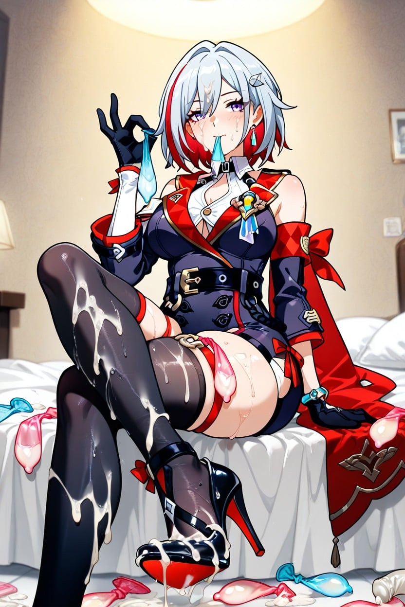 Style Anime, Foot Stepping Into Semen Soaked High Heel, After Sex Hentai AI Porn