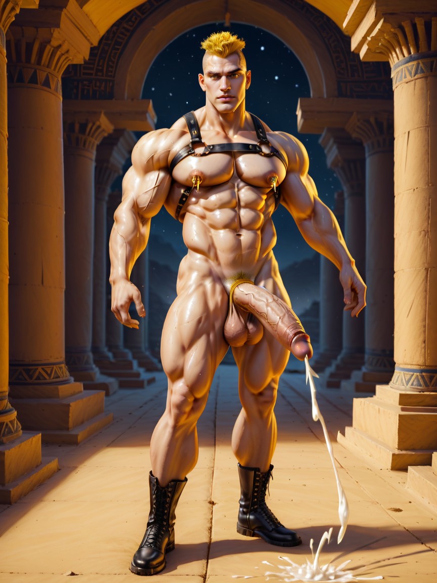 Egyptian Style Jewelry, Aggressive, Massive AI Gay Porn