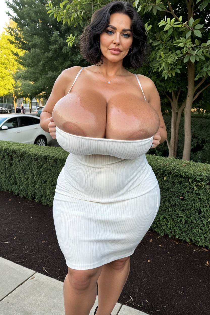 Form Fitting Clothes, Giant Heavy Chest, Thick Thighs MILF AI Porn
