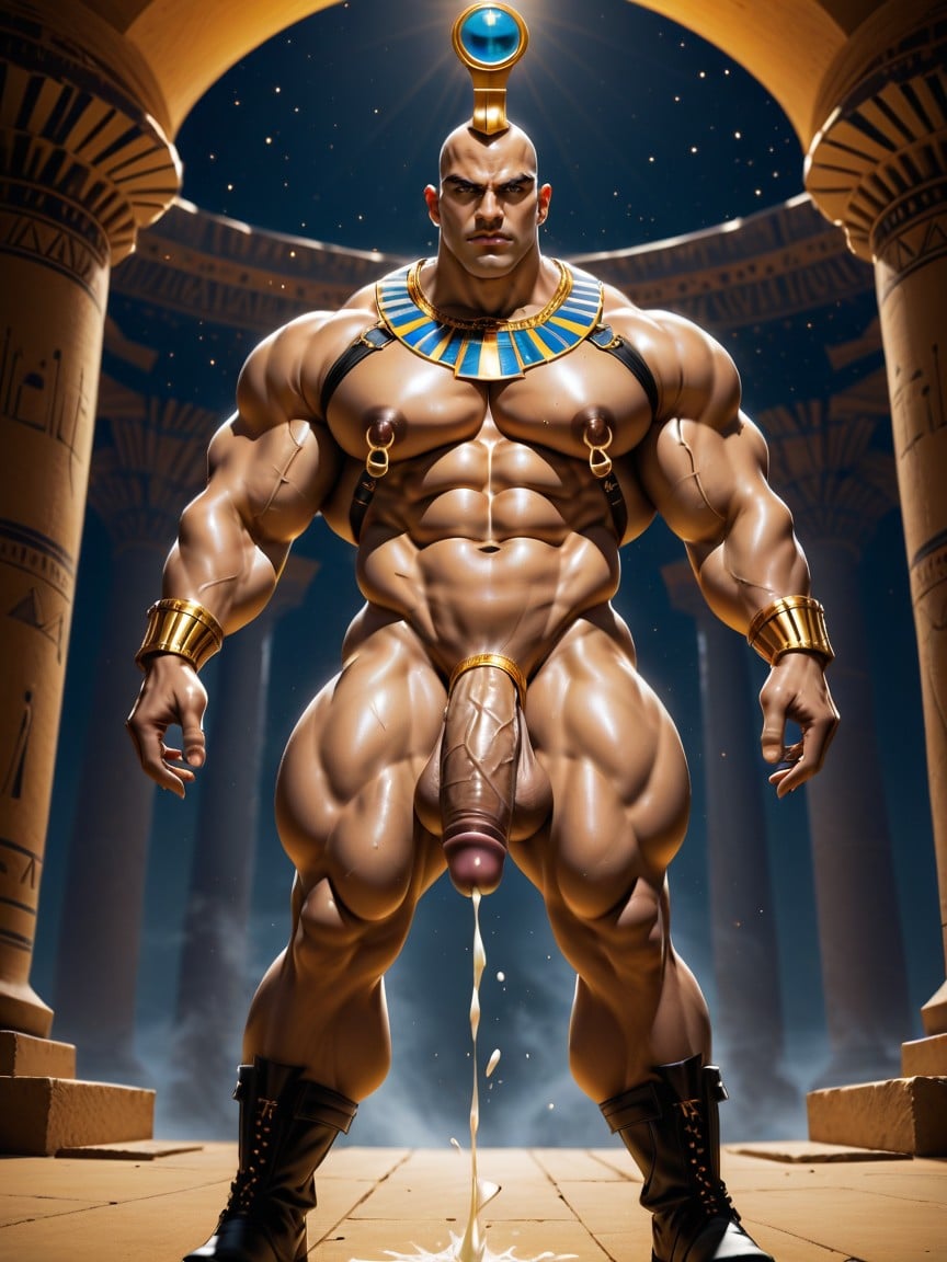 Square Wide Jaw, Sexy, Shocked AI Gay Porn