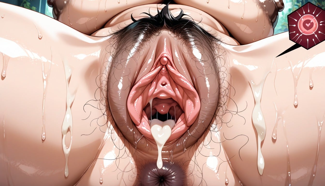 Licking Pussy, Natural Pubes, Puffy Pussy Hentai AI Porn