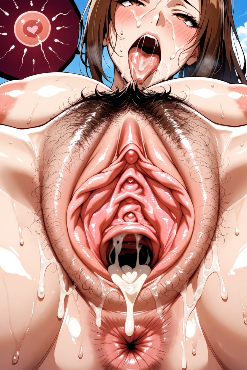 Looking At Viewer, Sweaty Skin, Shirammmnui Mai Hentai AI Porn