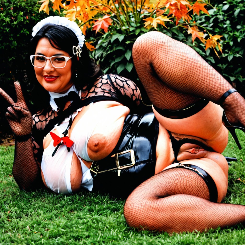 Black Eyes, Chubby Face With Double Chin, Hyperrealistic Details BBW AI Porn