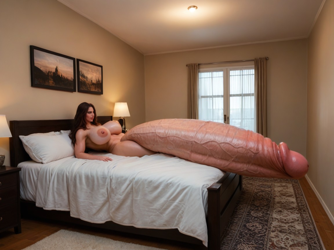 Cock Expansion, Cock Wider Than Torso, Hyper Detailed Face Shemale AI Porn