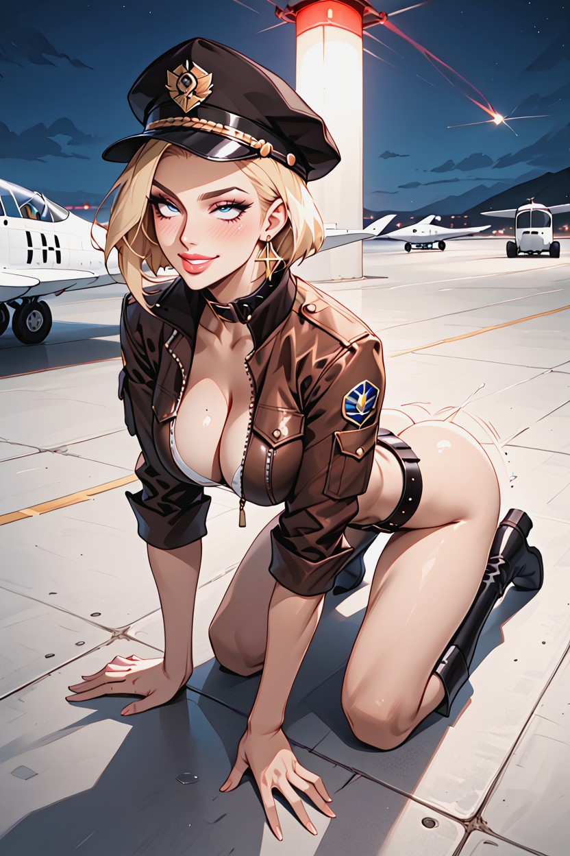 Black Belt, Hourglass Figure, Leather Collar Break John Hentai AI Porn