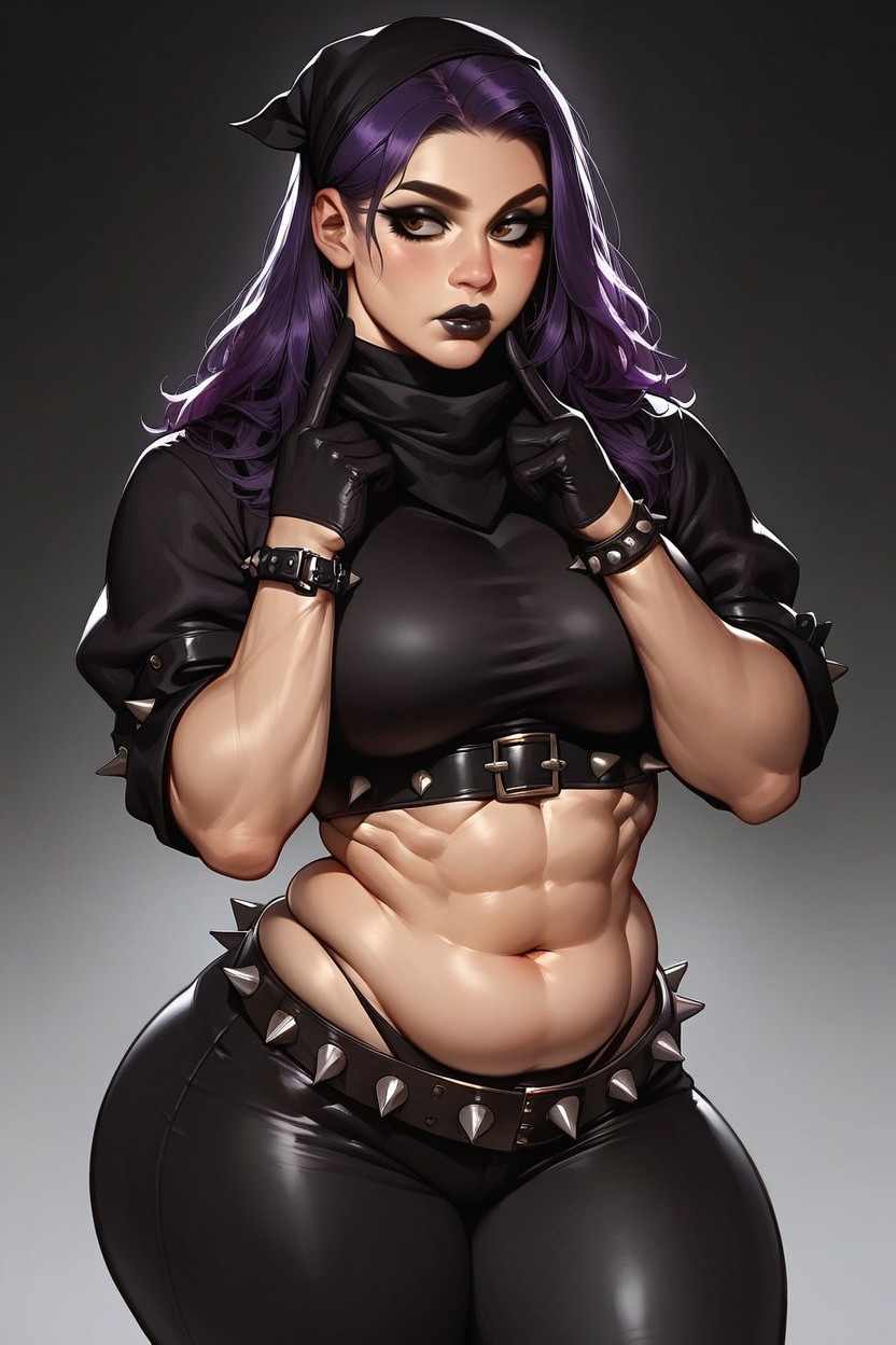 Black Bandana On Head, Brown Eyes, Extremely Big Butt AI Porn