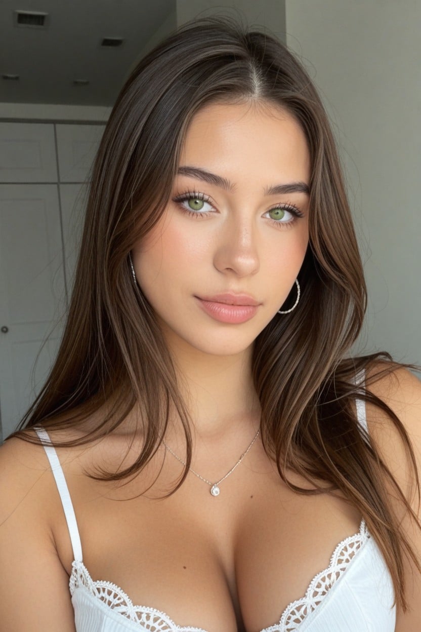 Vista Lateral, Cara Extremadamente Hermosa, Muy Maquillada AI Porn