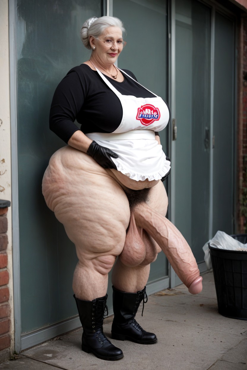 Huge Obese Belly, Fat Thighs, Extremely Wide Hips AI Porn