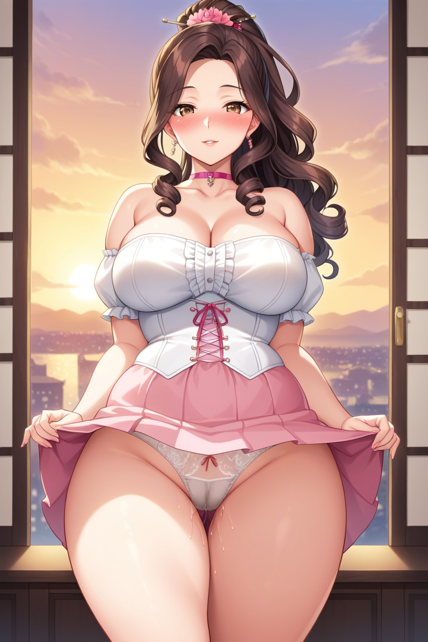 Corset, White Panties, Wide Eyes Hentai AI Porn