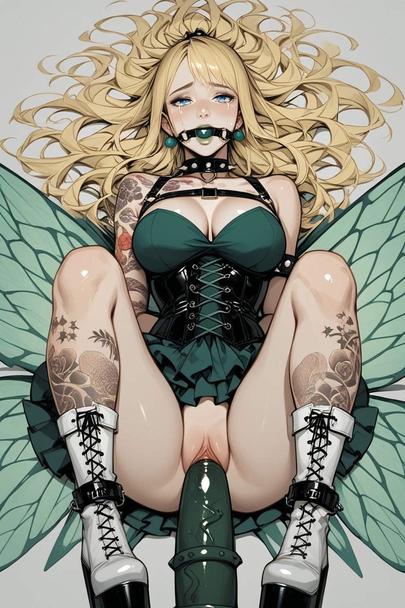 Pussy Visible, Arms Back, Teary Eyes Hentai AI Porn