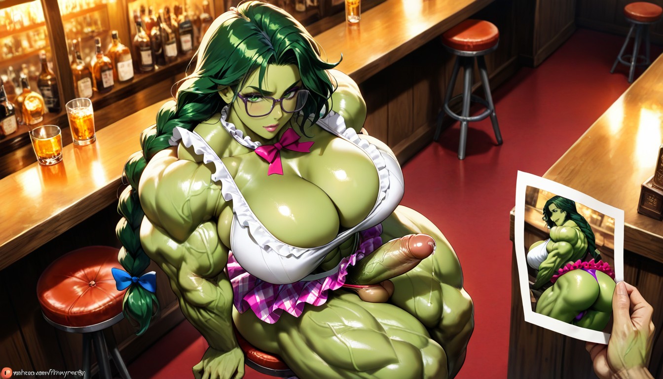 Rounded Breasts, Top Down, Ultra Muscular Hentai AI Porn