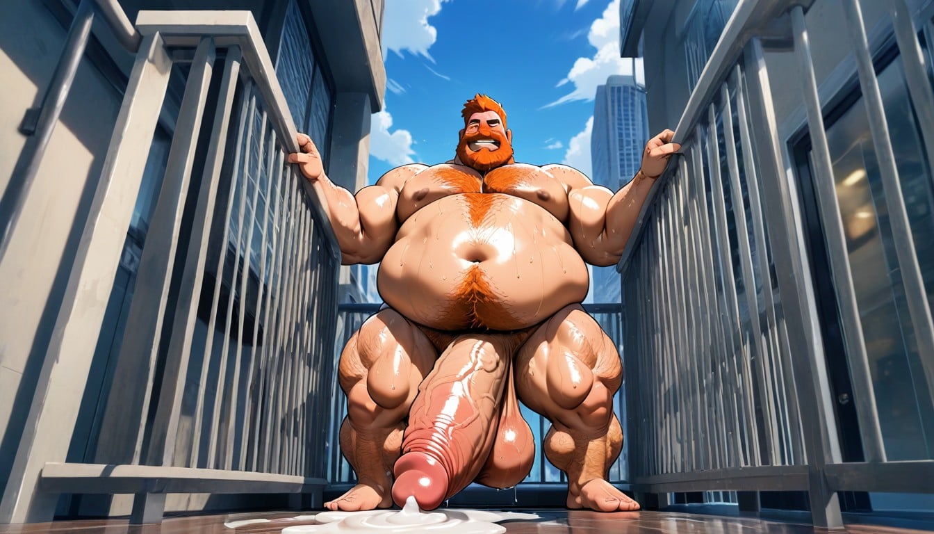 Impossibly Long Hyper Penis, Wet, Manly AI Gay Porn