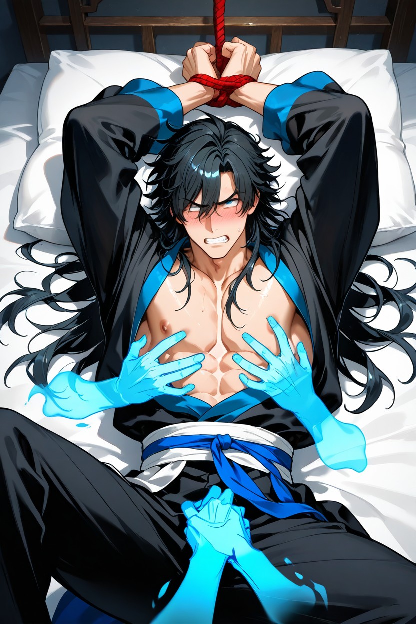Ghost Arms Groping Him, Ghost Arms, Medieval AI Gay Porn