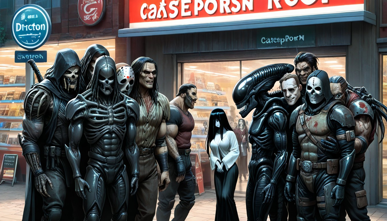 Queue To Enter Createporn Store, Dracula, Alien AI Porn
