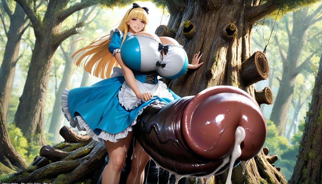 Covered In Cum, Blonde, Monster Tree AI Porn