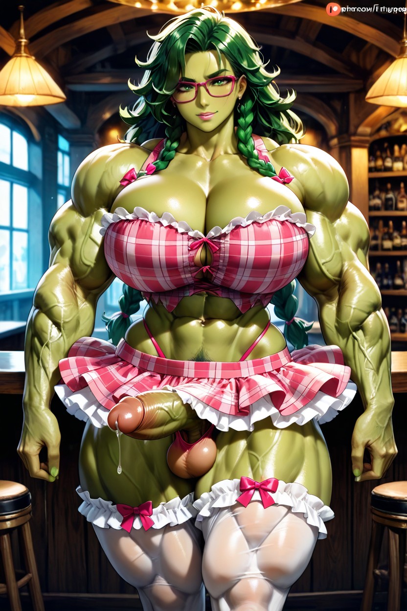 Waist Shot, High Thong, Bodybuilder Hentai AI Porn