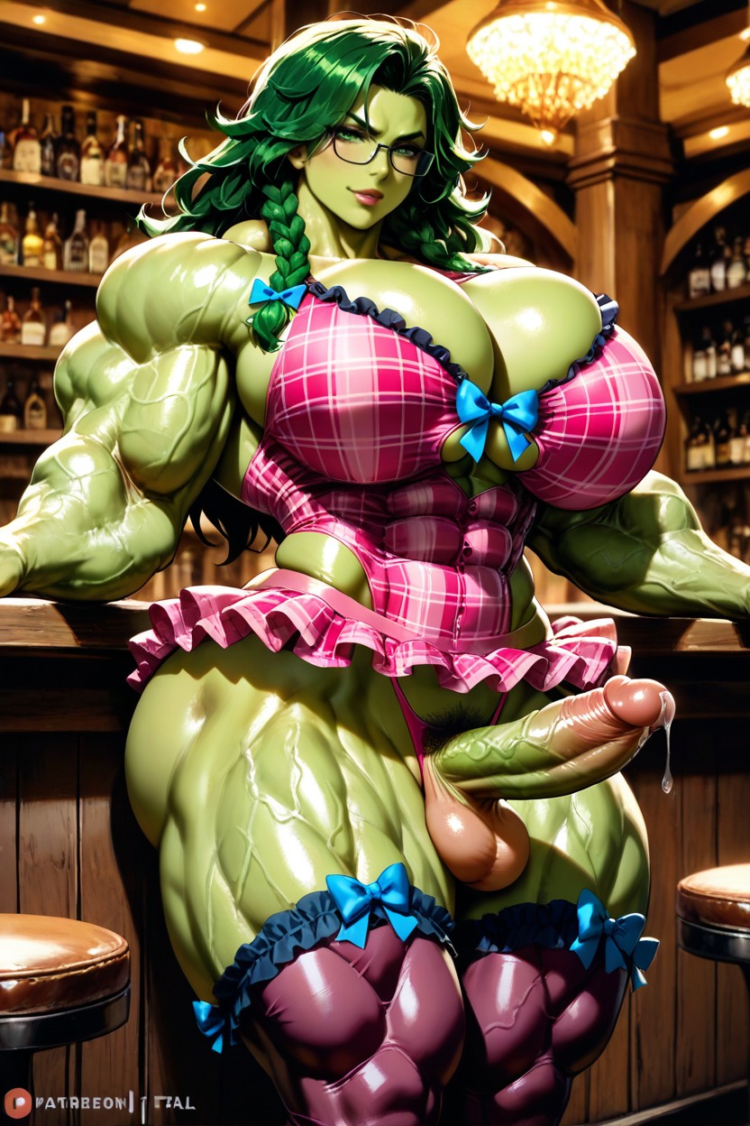 Dumptruck Ass, Long Braids With Bows, Hyper Muscles Hentai AI Porn