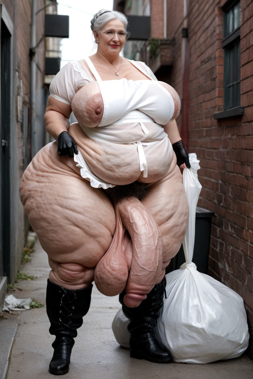 Foreskinned Cock, Fat Saggy Arms, Cellulite Arms AI Porn