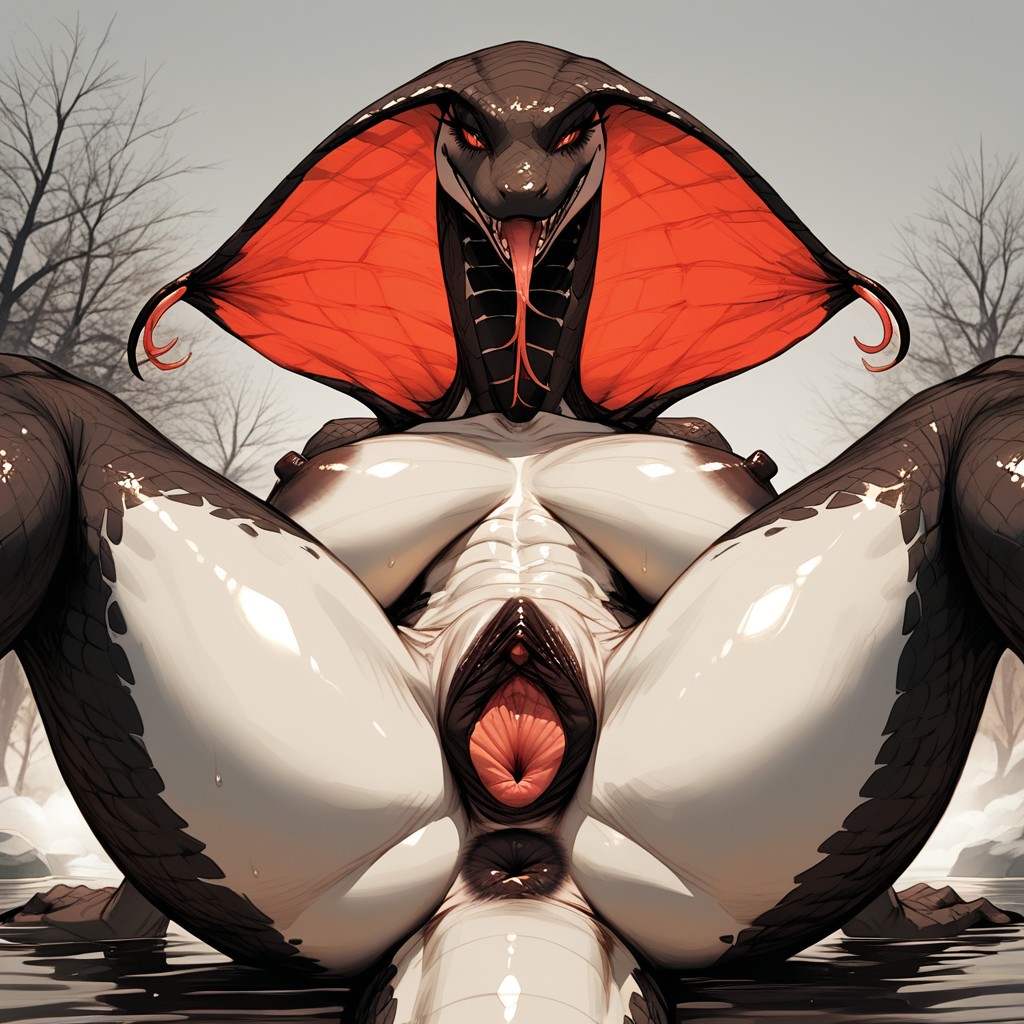 18+, Female Anthro Reptile, Onsen Furry AI Porn