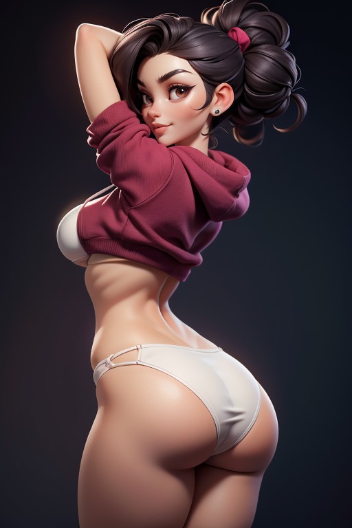 Very Thick And Strong Looking Thighs, Perfect Body, Rear View Hentai AI Porn