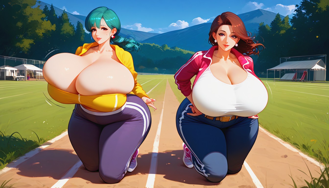 Wind, All On Fours, Sweatshirt Neon Pink MILF AI Porn