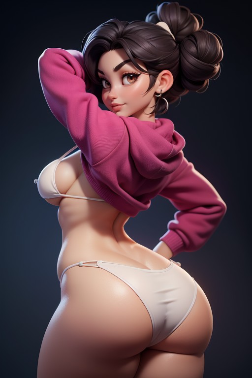 Large Breasts, White Bikini Bottoms, Rear View Hentai AI Porn