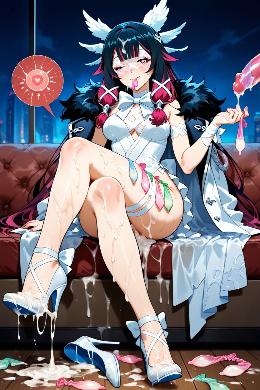 Sperm Covered Feet, Medium Breast, Used Condom Waistband Hentai AI Porn