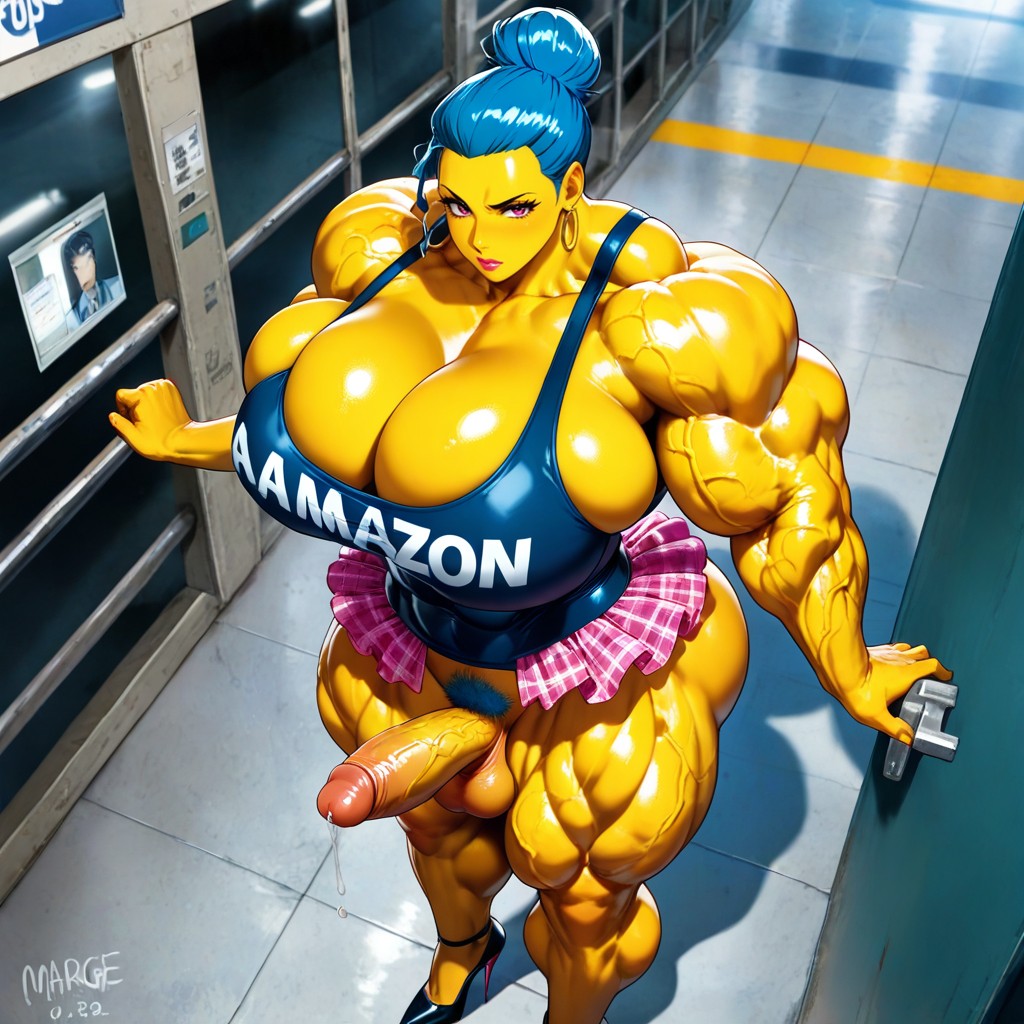 Hyper Muscles, Penis Close At Viewer, Police Costume Hentai AI Porn