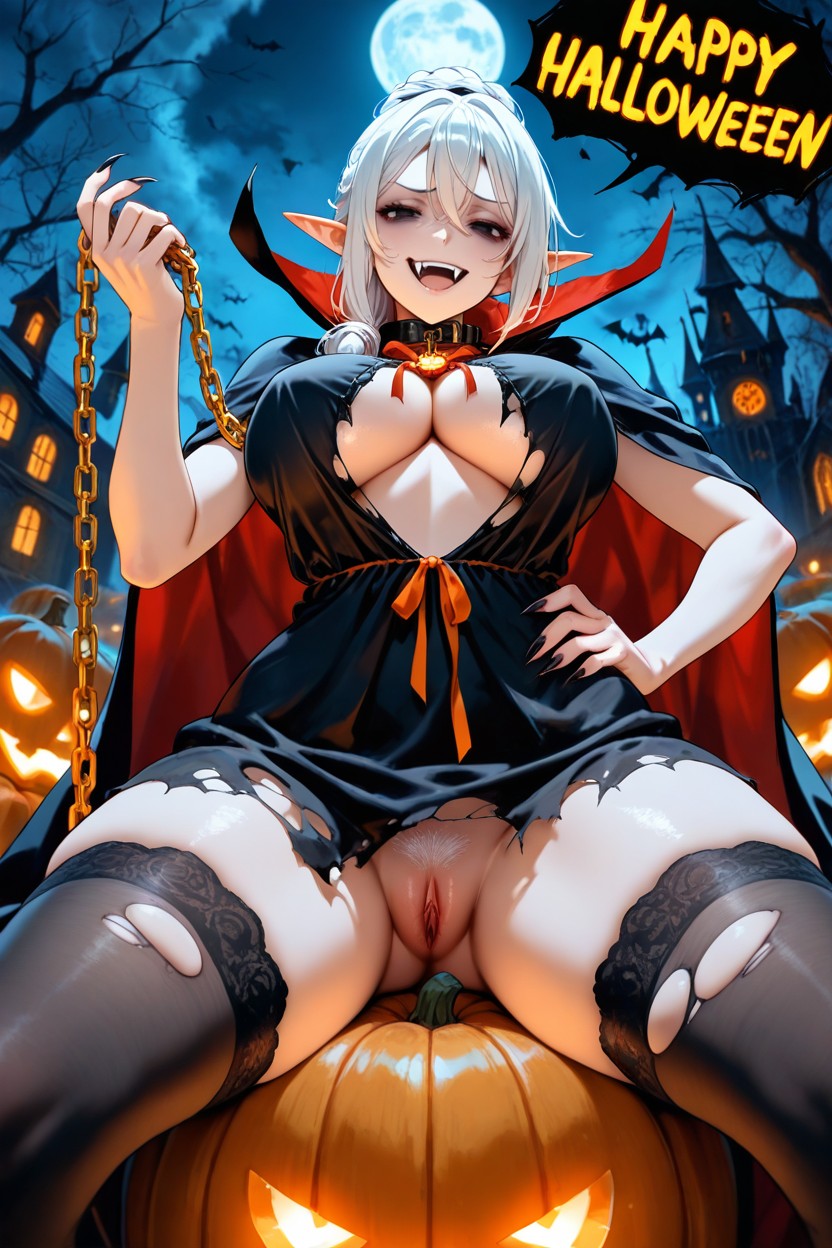 Ivory Hair, Elf Ears, Wide View Hentai AI Porn