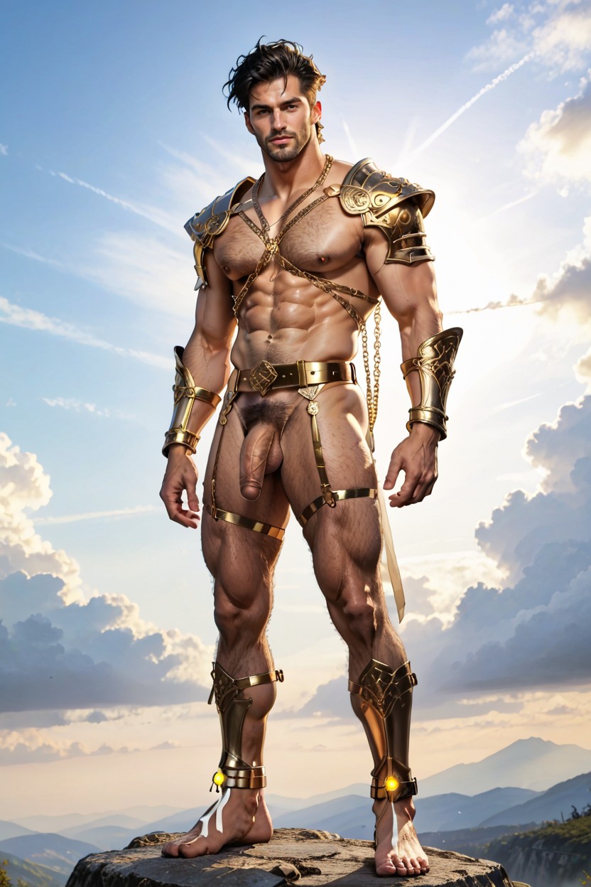 Grinning, Full Body, Award Winning Photo AI Gay Porn