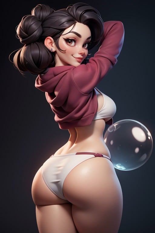 Rear View, Sexy, Very Large Curvy Hips Hentai AI Porn