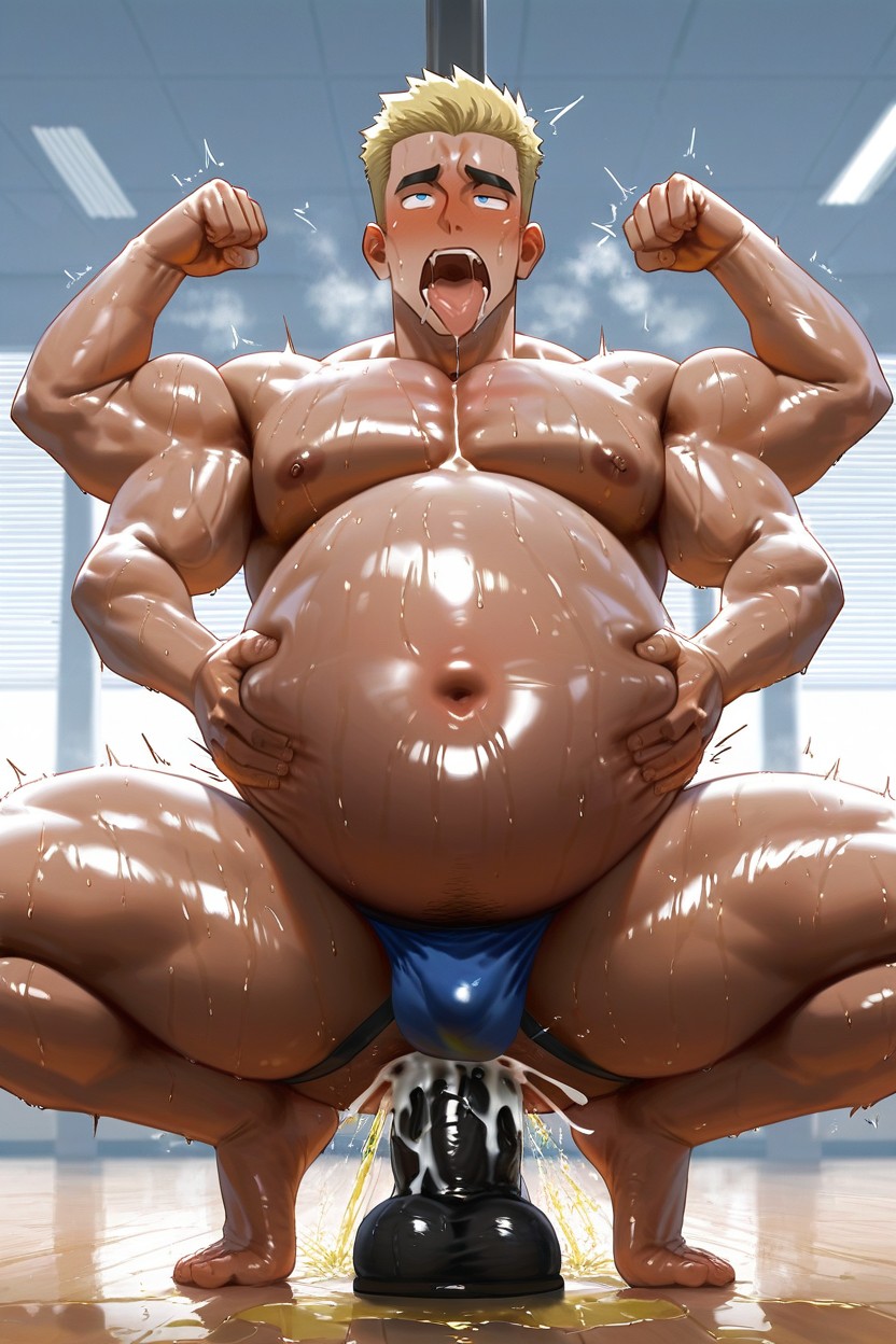 Flexing, Dripping, Drooling AI Gay Porn