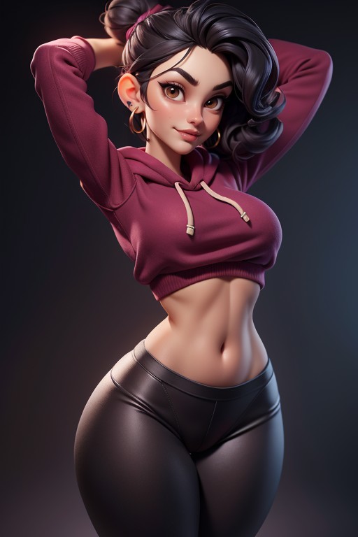 Psylockemarvel, Spandex Pants Are Burgundy Color, Burgundy Spandex Pants Hentai AI Porn