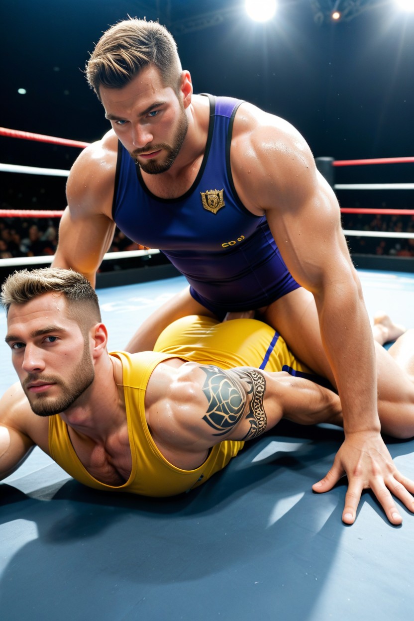 18+, Beard, Purple Uniform AI Gay Porn